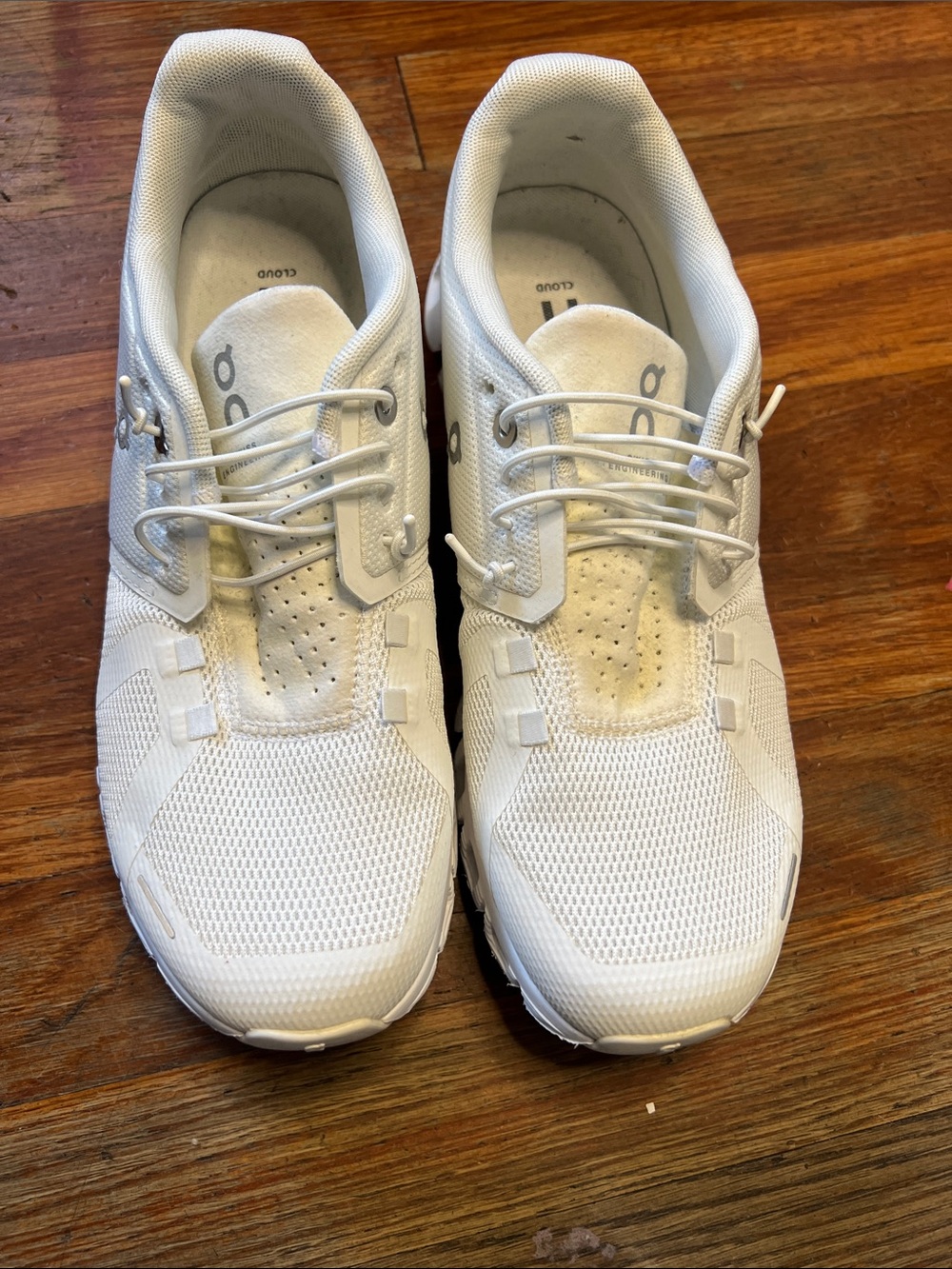 On Running White Mesh Cloud Sneakers
